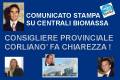 COMUNICATO STAMPA  CORLIANO' SU CENTRALI BIOMASSA